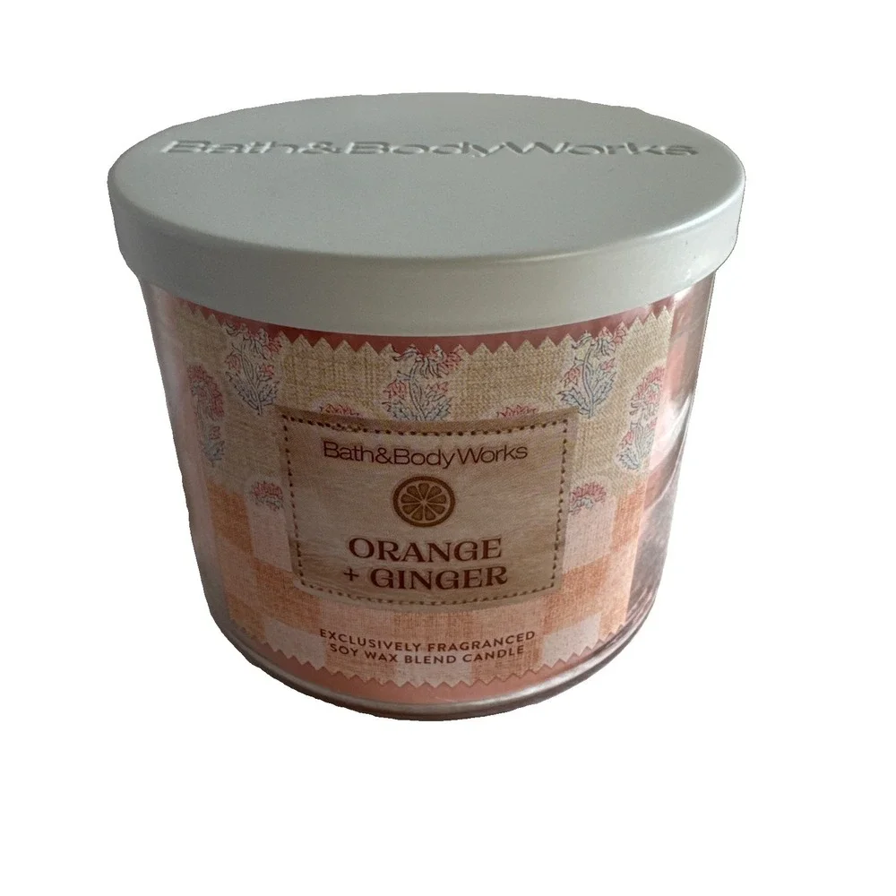 Bath & Body Works Orange + Ginger 3 Wick Candle 14.5 OZ *New Hard To Find